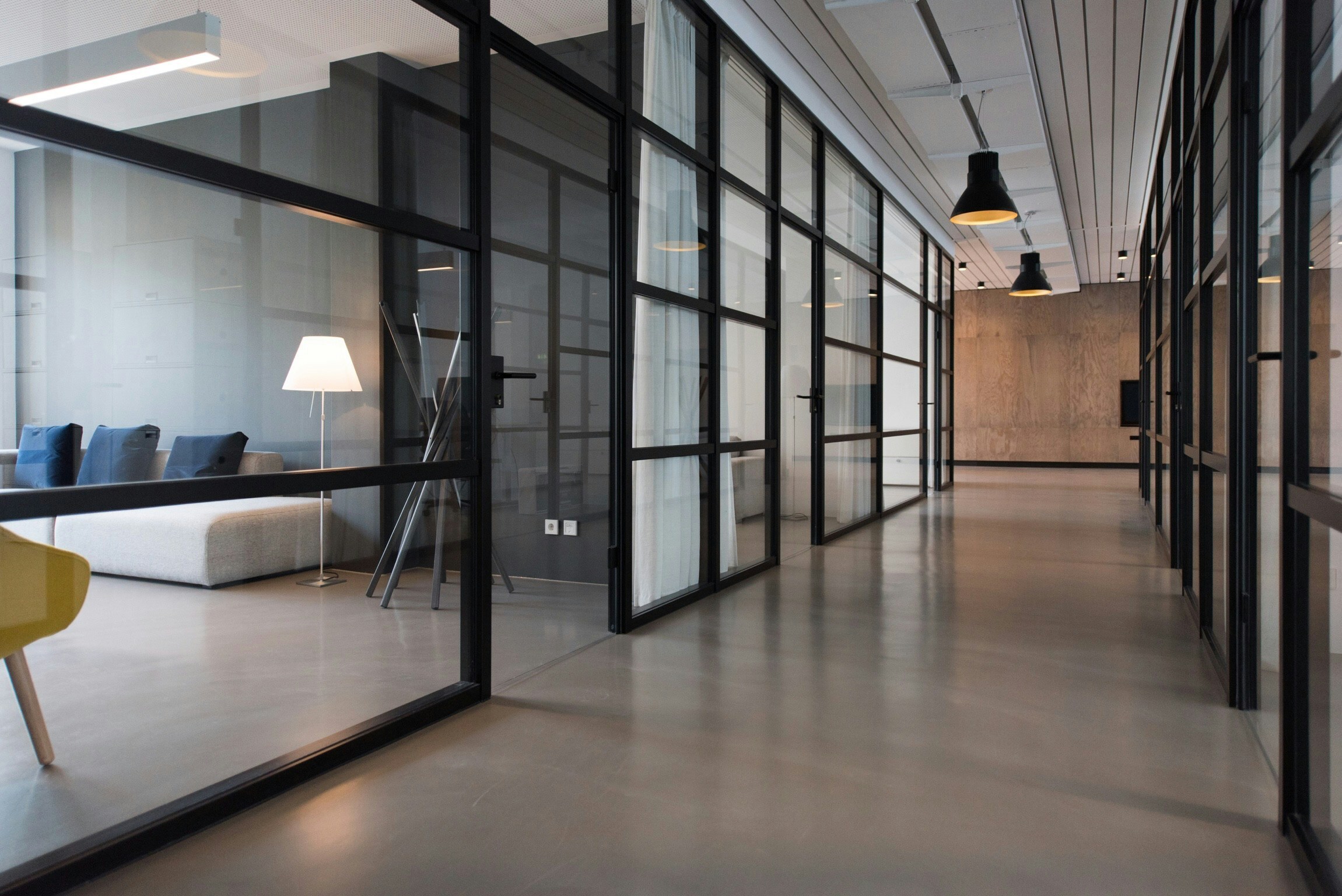 Modern office workspace for business equipment rental